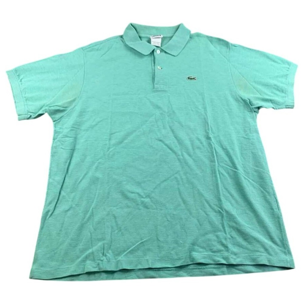 Y2K‎ Lacoste Polo Shirt Men 7 XXL Green Embroidered Logo 100% Cotton Peru Made
